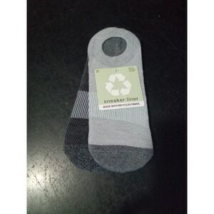 (#5) 2 pair no show sneaker socks heather gray & dark gray adult OS